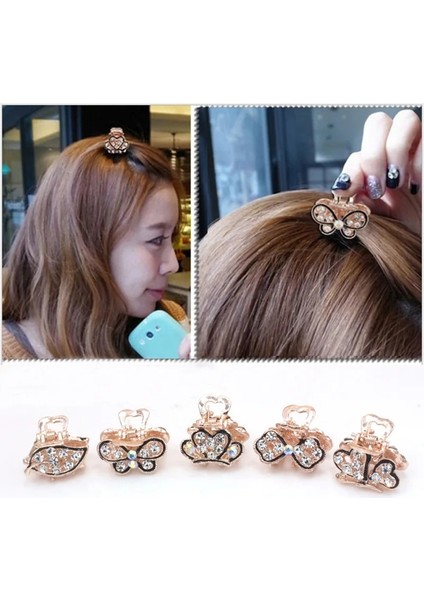 6 Yaprak Kadınlar Kızlar Için Yeni Moda Yengeç Pençe Klip Altın Kelebek Kalp Barrette Tam Rhinestone Düğün Saç Aksesuarları Takı Hediye (Yurt Dışından)