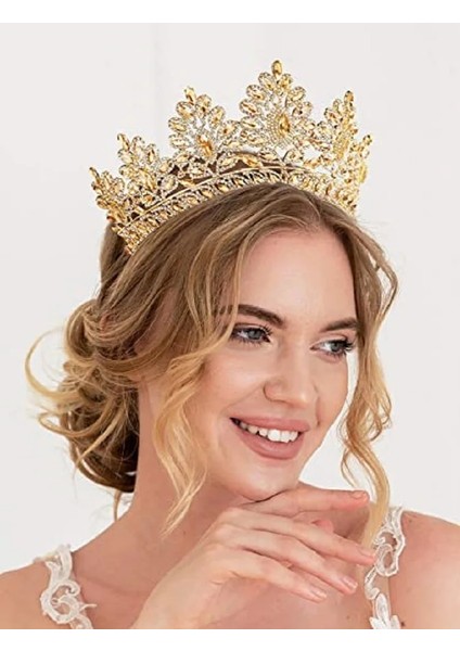 Şampanya Moda Tasarımı Barok Nefis Altın Mavi Kırmızı Kristal Tiara ve Taç Kadınlar Gelin Gelin Düğün Parti Saç Takı Aksesuarları (Yurt Dışından) modelleri