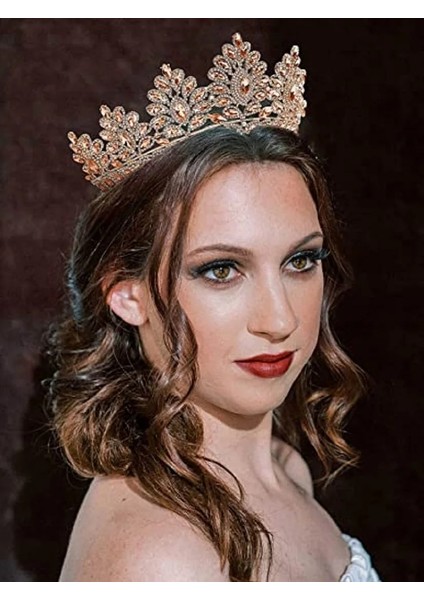 Şampanya Moda Tasarımı Barok Nefis Altın Mavi Kırmızı Kristal Tiara ve Taç Kadınlar Gelin Gelin Düğün Parti Saç Takı Aksesuarları (Yurt Dışından) fırsatları