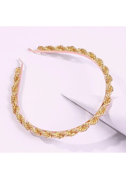 No.5 Boyutu Altın Zincirler Kadınlar Için Saç Bantları Punk Tarzı Metal Kafa Bandı Wrap Saç Hoop Fashio Saç Süsleme Altın Saç Aksesuarları (Yurt Dışından) indirimleri