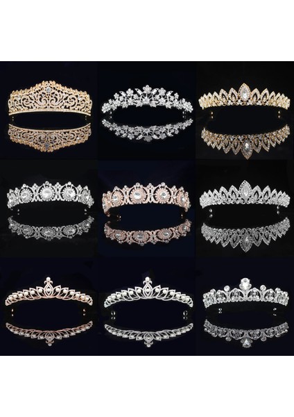 Beyaz Rhinestone Gelin Tiara Taç Prenses Gelin Kristal Diadem Kadınlar Balo Saç Süsler Düğün Gelin Kafası Takı Aksesuarları (Yurt Dışından) fiyatları