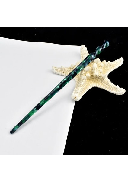 No.18 Beden Fashioese Tarzı Saç Sopaları Vintage Asetat Chopstick Kadın Saç Saç Klipleri Tokalar Düğün Saç Takı Aksesuarları (Yurt Dışından)