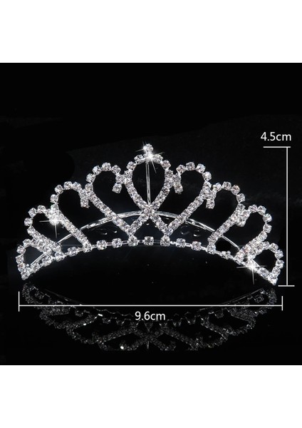 Qiuhong Shop No.6 Boyutu Kızlar Için Prenses Taç Parti Gelin Taç Tiara Diadem Kristal Çiçek Düğün Gelin Saç Aksesuarları Kafa Takı Hediyeler (Yurt Dışından)