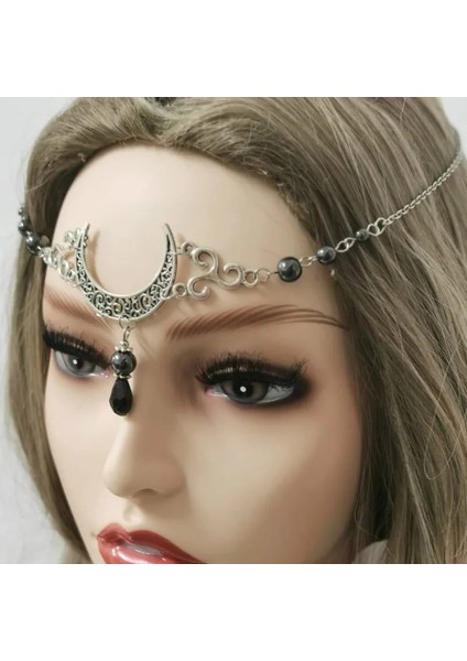 A6 Wicca Moon & Triskele Başlık Gotik Başlı Zincir Ay Çemberli Pagan Başlıklı Wiccan Başlı Zincir (Yurt Dışından) modelleri