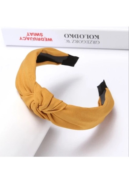 Sarı Yeni Moda Çapraz Bayan Saç Bandı Kafa Türban Kadınlar Için Düz Renk Geniş Plastik Saç Çember Çerçeve Kız Saç Bantları Aksesuarları (Yurt Dışından)