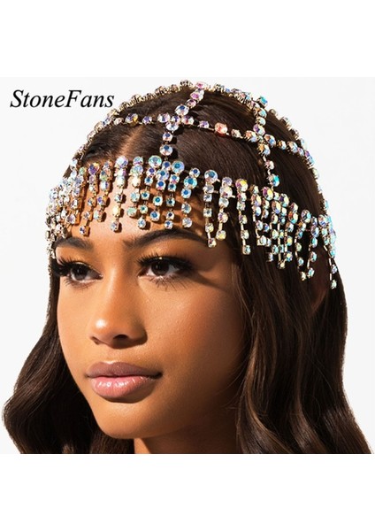 Tip2-Gümüş Stonefans Trendy Şapka Taklidi Püskül Başlığı Alın Zinciri Kadınlar Için Kristal Hint Gelin Kafası Zinciri Düğün Takı (Yurt Dışından) modelleri