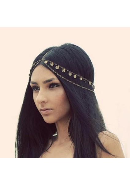 Altın Klasik Mutilayer Altın Saç Takı Yuvarlak Sequins Kafa Zincir Kadınlar Için Moda Kafa Takı Kafa Bandı T023 (Yurt Dışından) fiyatları