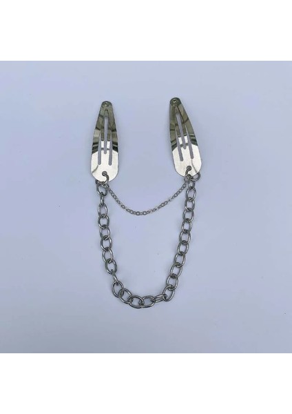 2 Adet Zincir Kızlar Için Ross Saç Saç Aksesuarları Saç Tokası Barrette Jant Kafa Saç Pençe Saç Takı Hairgrips Punk Takı (Yurt Dışından)