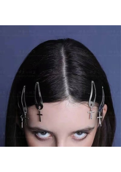2 Adet Zincir Kızlar Için Ross Saç Saç Aksesuarları Saç Tokası Barrette Jant Kafa Saç Pençe Saç Takı Hairgrips Punk Takı (Yurt Dışından)