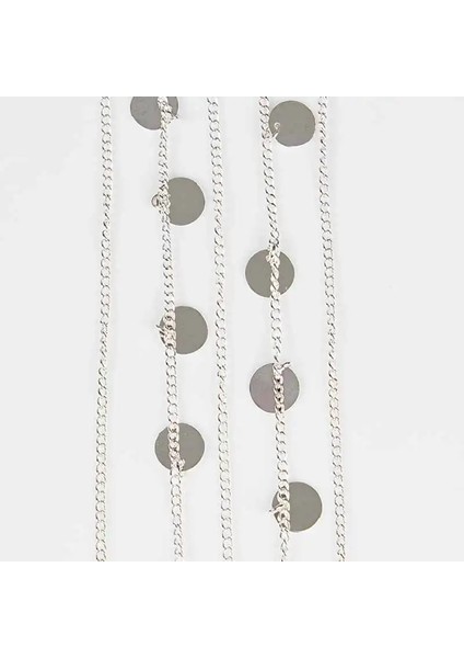 Gümüş Rengi Klasik Mutilayer Altın Saç Takı Yuvarlak Sequins Kafa Zincir Kadınlar Için Moda Kafa Takı Kafa Bandı T023 (Yurt Dışından)