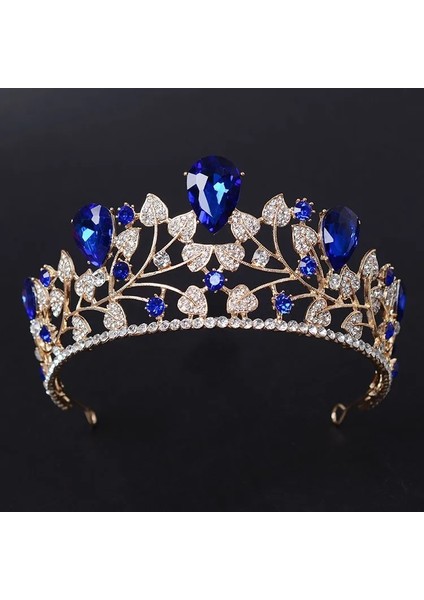 Kırmızı Yeni Varış Muhteşem Mavi Kırmızı Rhinestone Gelin Taç Tiaras Moda Altın Diadem Kadınlar Için Düğün Saç Aksesuarları Takı (Yurt Dışından) modelleri