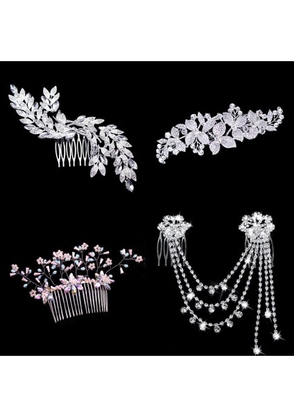 Altın Yaprak Tarak Gül Altın Pembe Bitki Gelin Başlığı Yaprak Çiçek Kristal Inci Düğün Saç Inci Kadınlar Için Taraklar Gelin Headdress Aksesuarları (Yurt Dışından) fiyatları