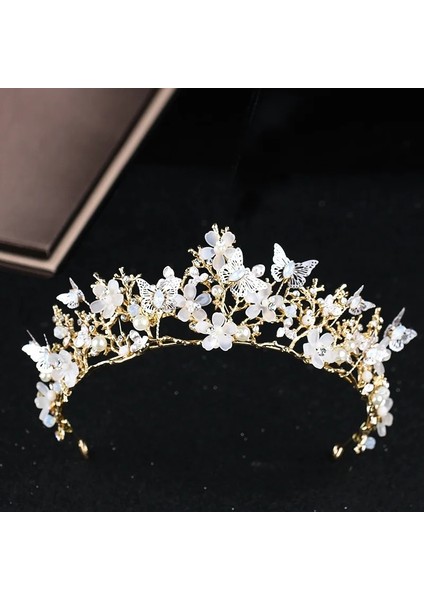 Stil St Düğün Tacı Gelin Başlığı Altın Gümüş Renk Rhinestone Kristal Diadem Kraliçe Taçlar Prenses Tiaras Düğün Saç Aksesuarları (Yurt Dışından)