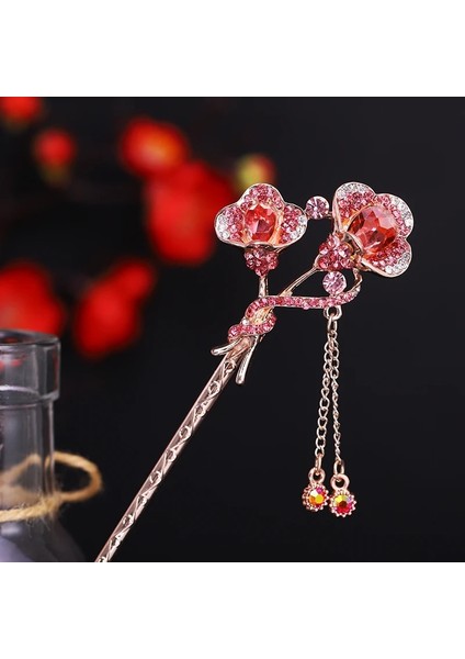 Çiçek Mavisi Muylinda Rhinestone Çiçek Saç Sopa Kadınlar Için Vintage Kristal Firkete Takı ile Parti Kız Moda Kelebek Saç Tokaları (Yurt Dışından) indirimleri