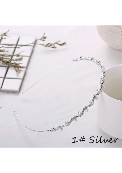 1-S Renkli Mücevher Barok Bantlar Lady Rhinestone Çerçeve Saç Bandı Inci Lüks Saç Aksesuarları Kızlar Taç Çiçek Takı Hediyeler (Yurt Dışından)