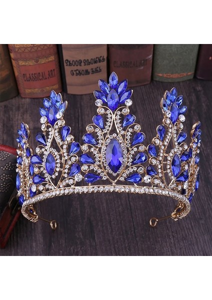 Kırmızı Fiyatlar Kraliçe Kadınlar Lüks Yeşil Altın Mavi Kırmızı Beyaz Büyük Kristal Tiara ve Taçlar Gelin Gelin Düğün Parti Için Saç Takı (Yurt Dışından) modelleri