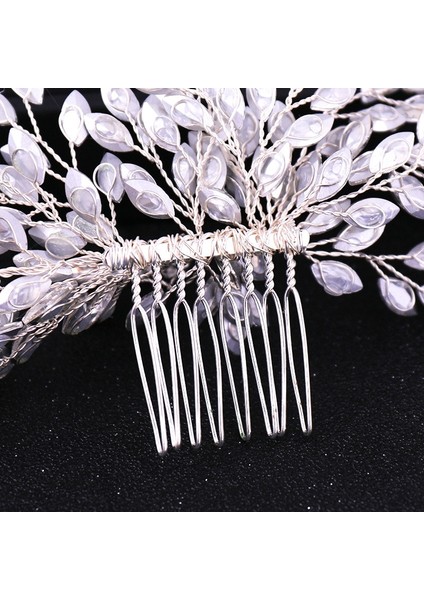 Altın Lüks El Yapımı Çift Taklidi Saç Tarakları Gelin Saç Bantları Tiara Düğün Saç Aksesuarları Çiçek Kristal Saç Tarak Hairband (Yurt Dışından)