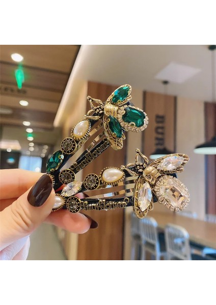 Şampanya Vintage Arı Ayçiçeği Firkete Yeşil Kristal Firkete Kadın El Yapımı Kadın Sevimli Böcek Bb Saç Klipleri Takı Kadın Aksesuarları (Yurt Dışından) indirimleri