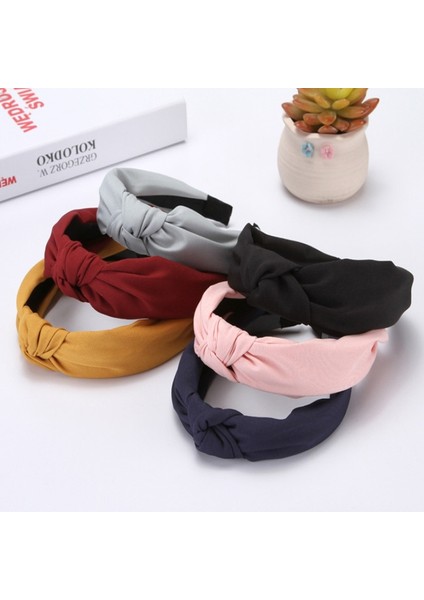Gri Yeni Moda Çapraz Bayan Saç Bandı Kafa Türban Kadınlar Için Düz Renk Geniş Plastik Saç Çember Çerçeve Kız Saç Bantları Aksesuarları (Yurt Dışından) fiyatları