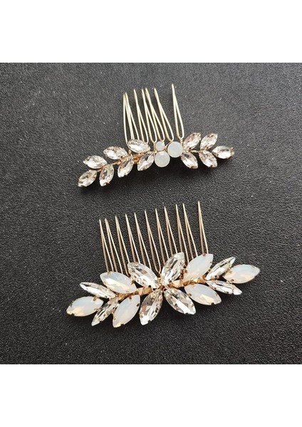 6265 Altın Slbrıdal Art Deco Alaşım Küçük Sevimli Rhinestones Opal Kristaller Düğün Saç Tarak Gelin Saç Aksesuarları Nedime Kadın Takı (Yurt Dışından) fiyatları