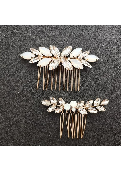 6265 Altın Slbrıdal Art Deco Alaşım Küçük Sevimli Rhinestones Opal Kristaller Düğün Saç Tarak Gelin Saç Aksesuarları Nedime Kadın Takı (Yurt Dışından) fırsatları