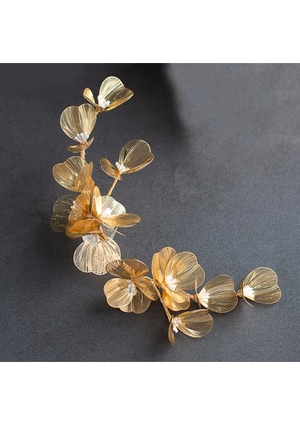 38 Numara Altın Renk Yaprak Düğün Tiara Düğün Taç Gelin Saç Takı El Yapımı Düğün Saç Asma Düğün Çiçek Kafa Bandı (Yurt Dışından) fiyatları