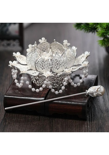 Stil 7 Saç Sopamücevher Seti Yeni Retro Düğün Saç Aksesuarları Goldsilver Renk Bun Tutucu Manşet Vintage Saç Bun Kafes Firkete (Yurt Dışından)