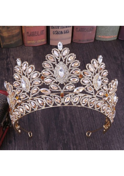 Yeşil Büyük Barok Kristal Tiaras Düğün Taç Gelinler Kadınlar Için Saç Aksesuarları Başlıklar Prenses Pageant Couronne Mariage Forseven (Yurt Dışından) fiyatları