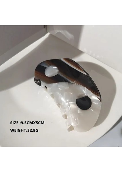 No.29 Beden Hangz Yeni Taichi Yin Yang Saç Tokası Saç Pençeleri Geometrik Asetat Yarım Daire Renkli Yengeç Pençesi Barrette Saç Aksesuarları (Yurt Dışından)