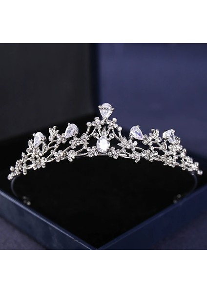 Mor Gümüş Renk Kristal Taçlar ve Tiaras Barok Vintage Taç Tiara Kadınlar Için Gelin Pageant Balo Diadem Düğün Saç Aksesuarları (Yurt Dışından)