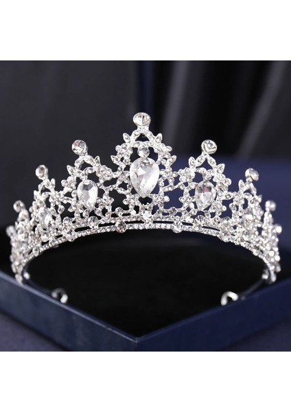 Mor Gümüş Renk Kristal Taçlar ve Tiaras Barok Vintage Taç Tiara Kadınlar Için Gelin Pageant Balo Diadem Düğün Saç Aksesuarları (Yurt Dışından) fırsatları