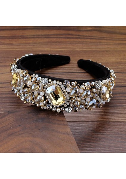 Ab El Yapımı Lüks Altın Tam Kristal Boncuklu Barok Kafa Bandı Rhinestone Hairbands Kadınlar Için Düğün Büyüleyici Saç Aksesuarları (Yurt Dışından) fiyatları