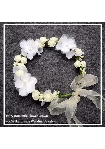 TS054-5 cc Düğün Kafa Bandı Çiçek Saç Bandı Saç Takı Charms Nişan Aksesuarları Gelin Nedime Için 100% El Yapımı Şapkalar AT06 (Yurt Dışından)