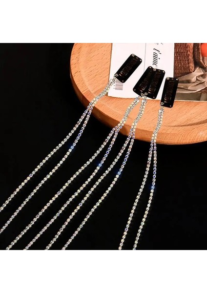 HH010-23 Kadınlar Için 2 Adet Kore Tokalar Uzun Püskül Saç Aksesuarları Inci Örgülü Saç Zinciri Artefakt Kafa Takı Düğün Ziyafet Mücevher (Yurt Dışından)