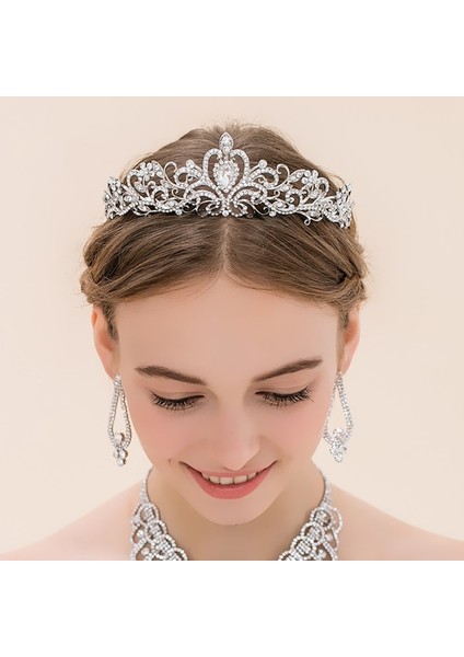 Taç Stili 1 Gül Altın Moda Gelin Tiaras Basit High-End Headdress Alaşım Gelin Yaprak Çiçek Kafa Taç Kafa Bandı Taç Headdress Hediye Takı (Yurt Dışından) modelleri
