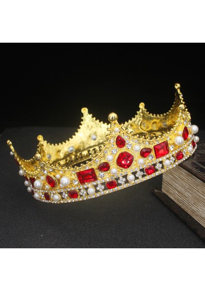 Altın Şampiyon Kadınlar Için Yeni Barok Büyük Kristal Çiçek Taç Kings Queens Tiaras Güzellik Yarışması Gelin Düğün Saç Takı Aksesuarları (Yurt Dışından)