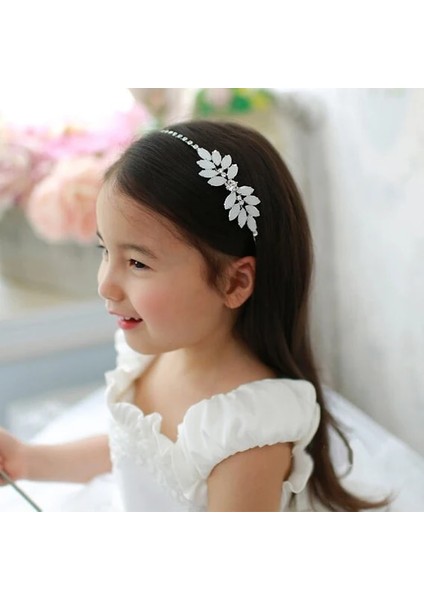 Çiçek Pretty Bebek Kız Beyaz Kar Tanesi Boncuklu Saç Bandı Kafa Bandı Moda Diamante Accassorize Saç Takı Parti Çiçek Kızları (Yurt Dışından) fırsatları