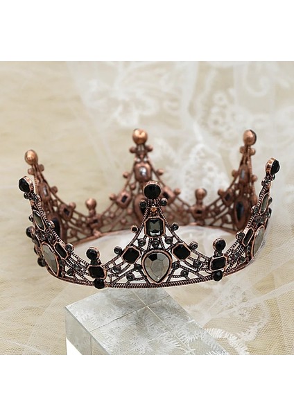 No.1 Boyutu Kadınlar Barok Rhinestones Siyah Gelin Düğün Taçlar Gelin Saç Accessorieg Charm Balo Kraliçe Taçlar AIC88 (Yurt Dışından) indirimleri