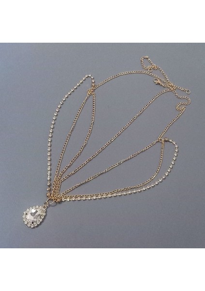 Altın Boho Gelin Alın Saç Zinciri Rhinestone Saç Bantları Takı Düğün Için Kristal Kafa Zinciri Hint Saç Mücevherat Aksesuarları (Yurt Dışından)
