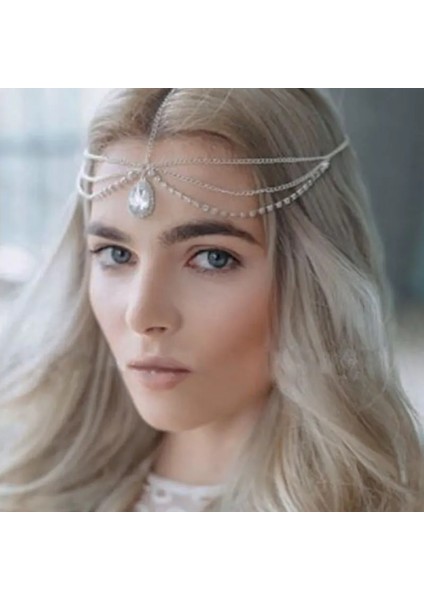 Altın Boho Gelin Alın Saç Zinciri Rhinestone Saç Bantları Takı Düğün Için Kristal Kafa Zinciri Hint Saç Mücevherat Aksesuarları (Yurt Dışından) fiyatları