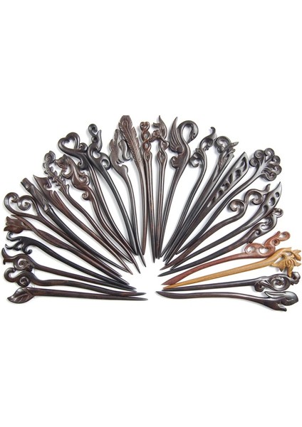 Içinde Vintage Hairarved Ahşap Sandal Ağacı Çin Tarzı Çubuklarını Saç Sopa Etnik Saç Tokası Kadın Takı Aksesuarları (Yurt Dışından) fiyatları