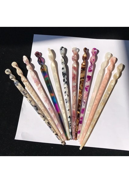 No.11 Boyutu Fashioese Tarzı Saç Sopaları Vintage Asetat Chopstick Kadın Saç Saç Klipleri Tokalar Düğün Saç Takı Aksesuarları (Yurt Dışından) fiyatları