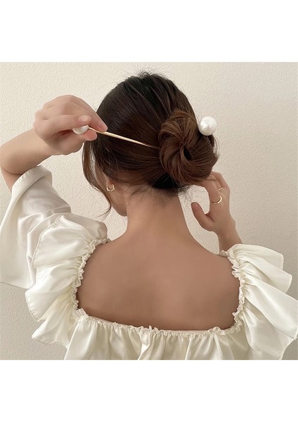 Beyaz Kabuk Yuvarlak Japonya Minimalist Alaşım Metal Saç Çubukları Kadınlar Için Kız Taklit Toka Bun Tutucu Tokalar Şapkalar Saç Takı (Yurt Dışından) modelleri