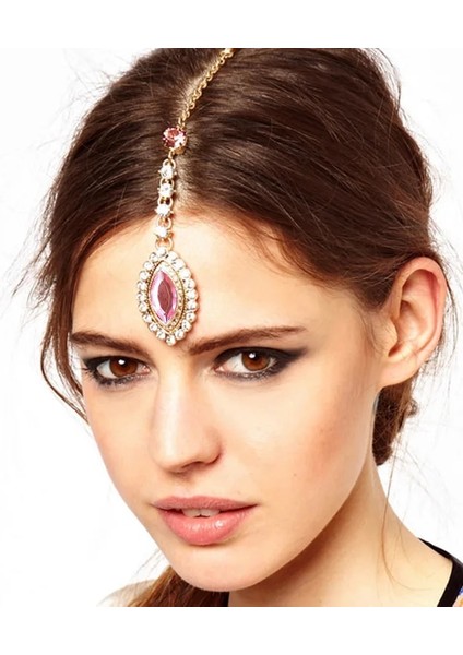 Stil 6 Alın Saç Kadınlar Için Etnik Rhinestone Kolye Firkete Süslemeleri ile Hint Saç Takı Başlığı Saç Aksesuarları (Yurt Dışından) fiyatları