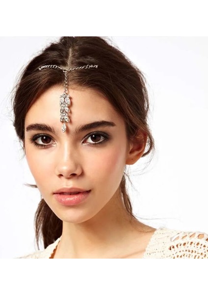 Stil 6 Alın Saç Kadınlar Için Etnik Rhinestone Kolye Firkete Süslemeleri ile Hint Saç Takı Başlığı Saç Aksesuarları (Yurt Dışından) indirimleri