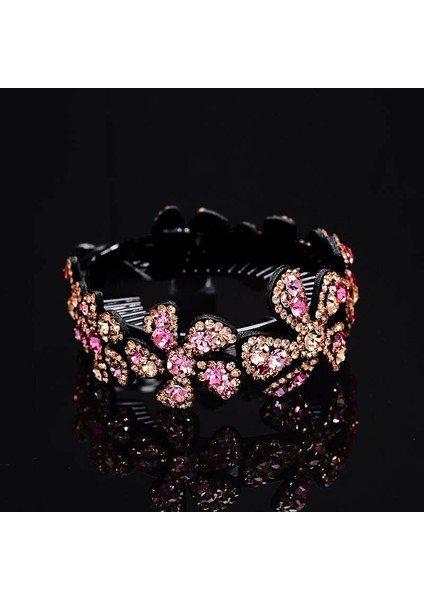 Rodyum Kaplama Kristal Taklidi Pençe At Kuyruğu Topuz Tutucu Saç Tarak Firkete Moda Kadınlar Kızlar Için Saç Parçaları Saç Tokası Headdress Takı (Yurt Dışından)