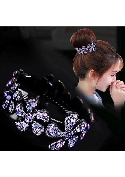 Rodyum Kaplama Kristal Taklidi Pençe At Kuyruğu Topuz Tutucu Saç Tarak Firkete Moda Kadınlar Kızlar Için Saç Parçaları Saç Tokası Headdress Takı (Yurt Dışından) fiyatları
