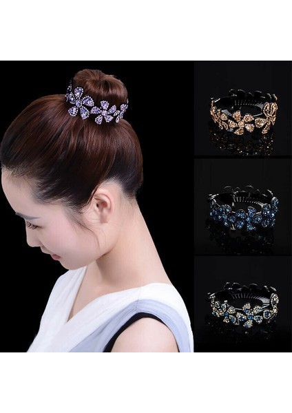 Rodyum Kaplama Kristal Taklidi Pençe At Kuyruğu Topuz Tutucu Saç Tarak Firkete Moda Kadınlar Kızlar Için Saç Parçaları Saç Tokası Headdress Takı (Yurt Dışından) fırsatları