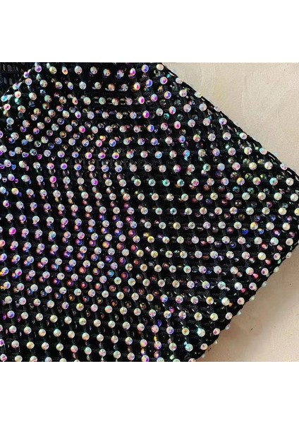 Siyah Sıcak Moda Rhinestone Başörtüsü Kafa Saç Aksesuarları Kadınlar Için Parti Bling Kristal Şapka Şapka Başlığı Saç Takı (Yurt Dışından)
