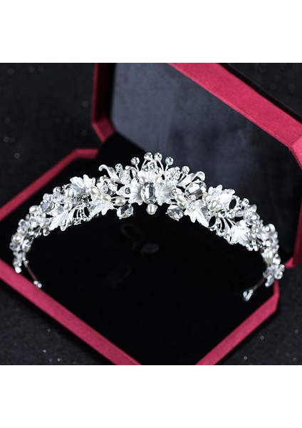 Stil N Düğün Tacı Gelin Başlığı Altın Gümüş Renk Rhinestone Kristal Diadem Kraliçe Taçlar Prenses Tiaras Düğün Saç Aksesuarları (Yurt Dışından)